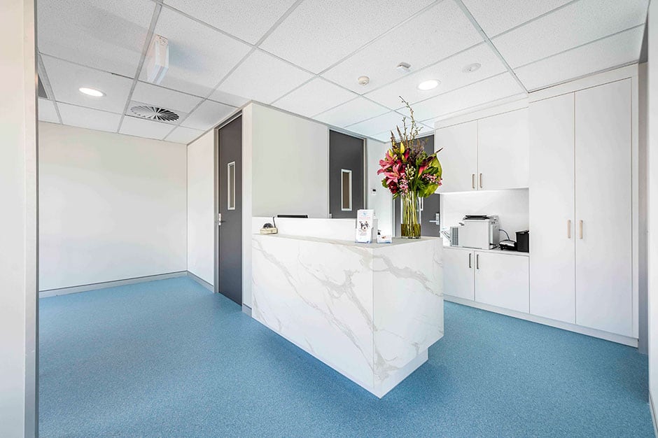 Reception counter - Medical Fitout Capital Vet Hospital